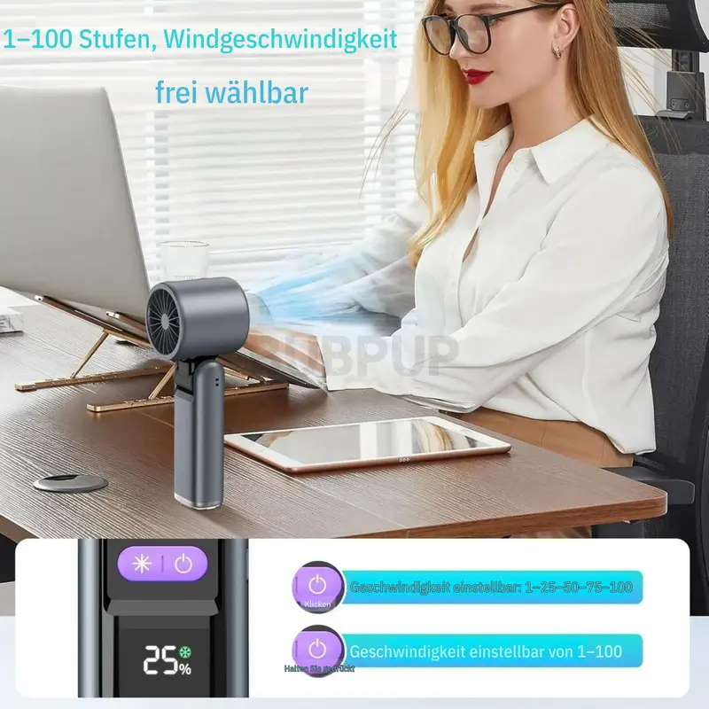 Tragbarer Turbo-Ventilator (Extremer Windstrom | Wiederaufladbar & Kompakt) - Image 3